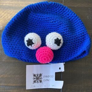 Grover Sesame Street Blue Children’s Crochet Knitted Hat Blue 1-2 Years Old